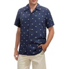 image:imageAmerican Trends Mens Hawaiian Shirt Floral Print Aloha Novelty Button Down Shirts Casual Short Sleeve Beachwear for MenNavy With Rainbow Heart