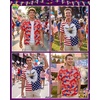 image:imageAmerican Trends Mens Hawaiian Shirt Floral Print Aloha Novelty Button Down Shirts Casual Short Sleeve Beachwear for MenRed American Flag