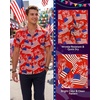 image:imageAmerican Trends Mens Hawaiian Shirt Floral Print Aloha Novelty Button Down Shirts Casual Short Sleeve Beachwear for MenRed American Flag