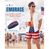 image:imageAmerican Trends Mens Swim Trunks with Compression Liner Quick Dry Swimsuit 5 Mens Board ShortsAmerican Flag