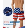 image:imageAmerican Trends Mens Swim Trunks with Compression Liner Quick Dry Swimsuit 5 Mens Board ShortsAmerican Flag