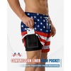 image:imageAmerican Trends Mens Swim Trunks with Compression Liner Quick Dry Swimsuit 5 Mens Board ShortsAmerican Flag
