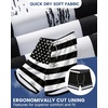image:imageAmerican Trends Mens Swim Trunks with Compression Liner Quick Dry Swimsuit 5 Mens Board ShortsBlack White American Flag
