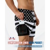 image:imageAmerican Trends Mens Swim Trunks with Compression Liner Quick Dry Swimsuit 5 Mens Board ShortsBlack White American Flag