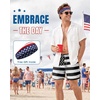 image:imageAmerican Trends Mens Swim Trunks with Compression Liner Quick Dry Swimsuit 5 Mens Board ShortsBlack White American Flag
