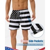 image:imageAmerican Trends Mens Swim Trunks with Compression Liner Quick Dry Swimsuit 5 Mens Board ShortsBlack White American Flag