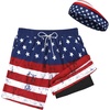 image:imageAmerican Trends Mens Swim Trunks with Compression Liner Quick Dry Swimsuit 5 Mens Board ShortsAmerican Flag