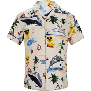 image:imageAmerican Trends Mens Hawaiian Shirt Floral Print Aloha Novelty Button Down Shirts Casual Short Sleeve Beachwear for Men1 Cruise Duck