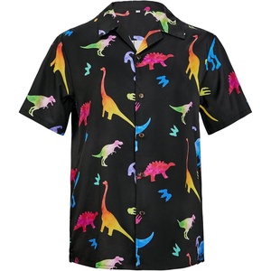 image:imageAmerican Trends Mens Hawaiian Shirt Floral Print Aloha Novelty Button Down Shirts Casual Short Sleeve Beachwear for Men1 Neon Dinosaur