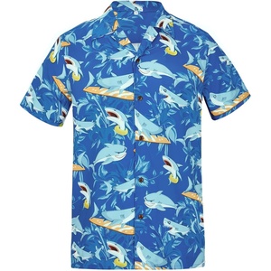 image:imageAmerican Trends Mens Hawaiian Shirt Floral Print Aloha Novelty Button Down Shirts Casual Short Sleeve Beachwear for Men1 Shark