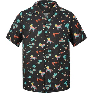 image:imageAmerican Trends Mens Hawaiian Shirt Floral Print Aloha Novelty Button Down Shirts Casual Short Sleeve Beachwear for Men3 Cinco De Mayo Black