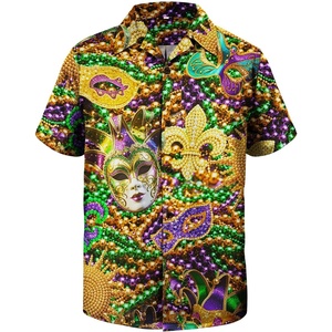 image:imageAmerican Trends Mens Hawaiian Shirt Floral Print Aloha Novelty Button Down Shirts Casual Short Sleeve Beachwear for MenMardi Gras Masquerade