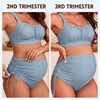 image:imageAmerican Trends Maternity Swimsuit Two Piece  Adjustable Drawstring Side Ruched Pregnancy Bikini High Waisted Bathing SuitBaby Blue