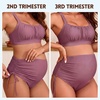 image:imageAmerican Trends Maternity Swimsuit Two Piece  Adjustable Drawstring Side Ruched Pregnancy Bikini High Waisted Bathing SuitPurple