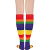 image:imageAmerican Trends Womens Knee High Socks Novelty Holiday Printed Tall Tube Socks Casual amp Party Athletic Sports Stockings1 Pack Rainbow Stripes