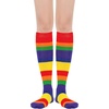 image:imageAmerican Trends Womens Knee High Socks Novelty Holiday Printed Tall Tube Socks Casual amp Party Athletic Sports Stockings1 Pack Rainbow Stripes