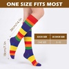 image:imageAmerican Trends Womens Knee High Socks Novelty Holiday Printed Tall Tube Socks Casual amp Party Athletic Sports Stockings1 Pack Rainbow Stripes