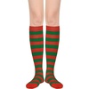 image:imageAmerican Trends Womens Knee High Socks Novelty Holiday Printed Tall Tube Socks Casual amp Party Athletic Sports Stockings1 Pack Red Green