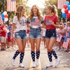 image:imageAmerican Trends Womens Knee High Socks Novelty Holiday Printed Tall Tube Socks Casual amp Party Athletic Sports Stockings1 Pack Usastars