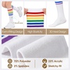 image:imageAmerican Trends Womens Knee High Socks Novelty Holiday Printed Tall Tube Socks Casual amp Party Athletic Sports Stockings1 Pack Whiterainbow