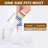 image:imageAmerican Trends Womens Knee High Socks Novelty Holiday Printed Tall Tube Socks Casual amp Party Athletic Sports Stockings1 Pack Whiterainbow