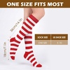 image:imageAmerican Trends Womens Knee High Socks Novelty Holiday Printed Tall Tube Socks Casual amp Party Athletic Sports Stockings1 Pack Wideredwhite