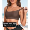 image:imageSports Swim Bra Bikini Tops for Women Classic Bathing Suits Top with Padded Crop SwimsuitBrown