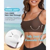 image:imageSports Swim Bra Bikini Tops for Women Classic Bathing Suits Top with Padded Crop SwimsuitBrown