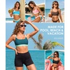 image:imageSports Swim Bra Bikini Tops for Women Classic Bathing Suits Top with Padded Crop SwimsuitBrown