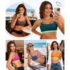 image:imageSports Swim Bra Bikini Tops for Women Classic Bathing Suits Top with Padded Crop SwimsuitOrange and Green