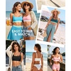 image:imageSports Swim Bra Bikini Tops for Women Classic Bathing Suits Top with Padded Crop SwimsuitTeal and Green