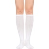 image:imageAmerican Trends Womens Knee High Sock Solid Color Long Tube SockBreathable High Socks for Athletic Halloween amp Daily Wear1 Pack White