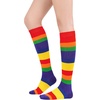 image:imageAmerican Trends Womens Knee High Socks Novelty Holiday Printed Tall Tube Socks Casual amp Party Athletic Sports Stockings1 Pack Rainbow Stripes