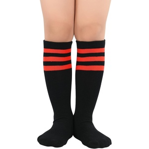 image:imageAmerican Trends Kids Toddler Soccer Socks Youth Baseball Softball Football Socks Knee High Accessories for Girls1 Pack Black Red
