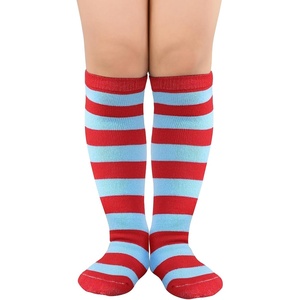 image:imageAmerican Trends Kids Toddler Soccer Socks Youth Baseball Softball Football Socks Knee High Accessories for Girls1 Pack Blue Red Stripes