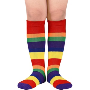 image:imageAmerican Trends Kids Toddler Soccer Socks Youth Baseball Softball Football Socks Knee High Accessories for Girls1 Pack Colorful Rainbow