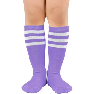 image:imageAmerican Trends Kids Toddler Soccer Socks Youth Baseball Softball Football Socks Knee High Accessories for Girls1 Pack Light Purple White