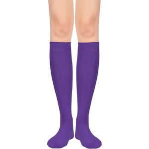 image:imageAmerican Trends Womens Knee High Sock Solid Color Long Tube SockBreathable High Socks for Athletic Halloween amp Daily Wear1 Pack Purple