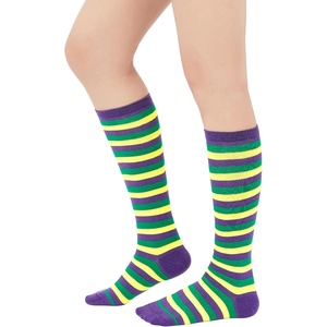 image:imageAmerican Trends Womens Knee High Socks Novelty Holiday Printed Tall Tube Socks Casual amp Party Athletic Sports Stockings1 Pack Purplegreenyellow
