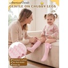 image:imageAmerican Trends Baby Knee High Socks for Toddler Girls Soft Cotton Anti Slip Long Baby Socks with GripPink