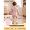 image:imageAmerican Trends Baby Knee High Socks for Toddler Girls Soft Cotton Anti Slip Long Baby Socks with GripPink