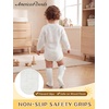image:imageAmerican Trends Baby Knee High Socks for Toddler Girls Soft Cotton Anti Slip Long Baby Socks with GripWhite