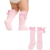 image:imageAmerican Trends Baby Knee High Socks for Toddler Girls Soft Cotton Anti Slip Long Baby Socks with GripPink