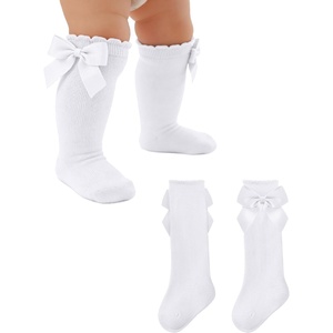 image:imageAmerican Trends Baby Knee High Socks Long Infant Toddler Socks for Baby Girls Bow StockingWhite