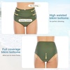 image:imageAmerican Trends High Waisted Bikini Bottoms Ruched Tummy Control Swim Bottom Bathing Suits for WomenArmy Green