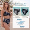 image:imageAmerican Trends High Waisted Bikini Bottoms Ruched Tummy Control Swim Bottom Bathing Suits for WomenBlackwhite Dot