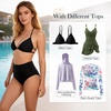 image:imageAmerican Trends High Waisted Bikini Bottoms Ruched Tummy Control Swim Bottom Bathing Suits for WomenNavy Blue