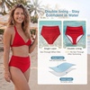 image:imageAmerican Trends High Waisted Bikini Bottoms Ruched Tummy Control Swim Bottom Bathing Suits for WomenRed
