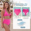 image:imageAmerican Trends High Waisted Bikini Bottoms Ruched Tummy Control Swim Bottom Bathing Suits for WomenRose Pink