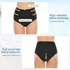 image:imageAmerican Trends High Waisted Bikini Bottoms Ruched Tummy Control Swim Bottom Bathing Suits for WomenSolid Black